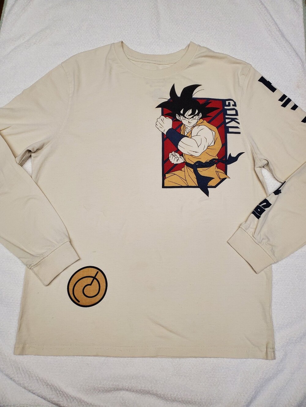 Dragon Ball Super Goku Long Sleeve Tee Official Licensed Crunchyroll Cream S
